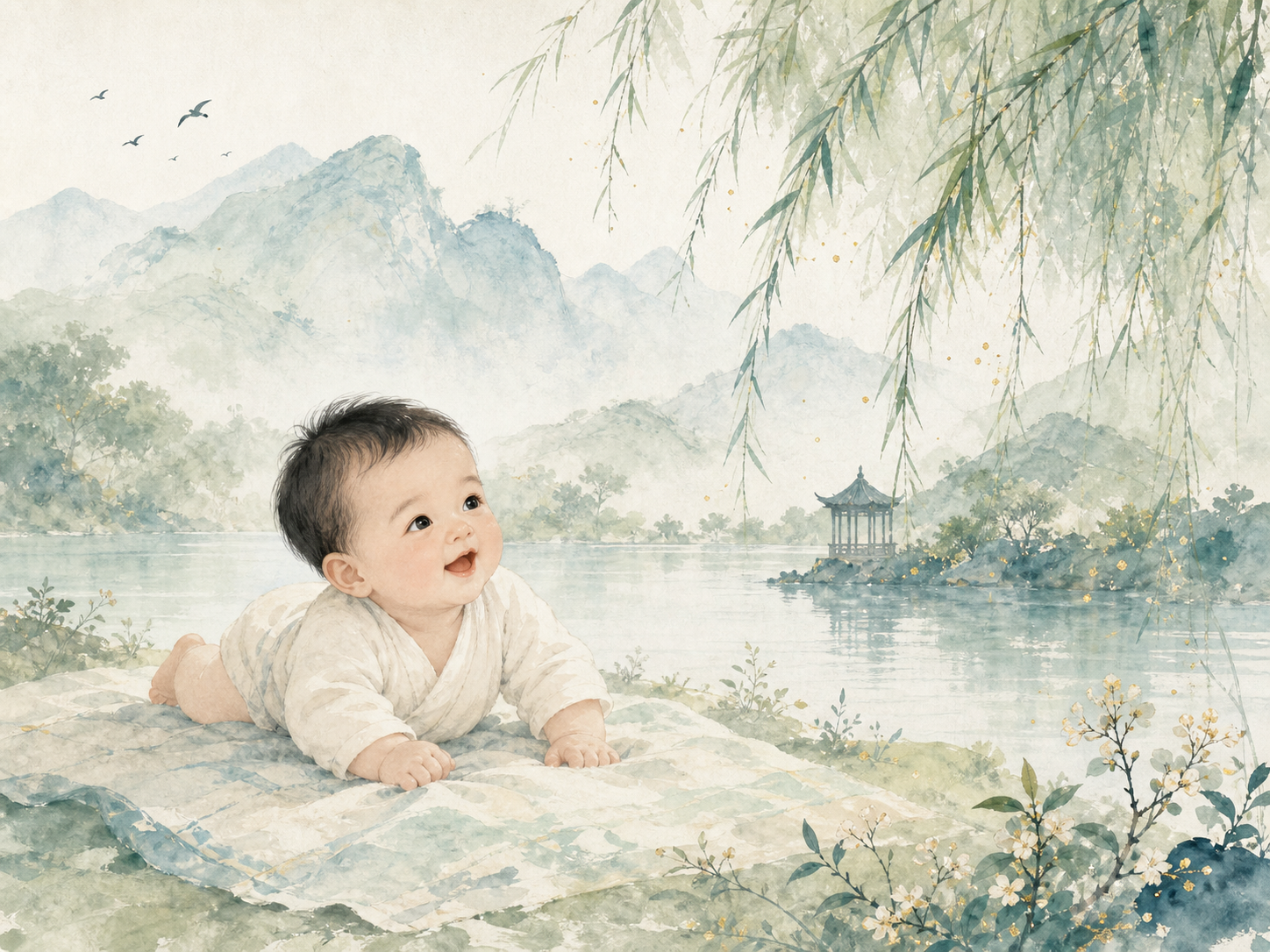 轻国风水彩